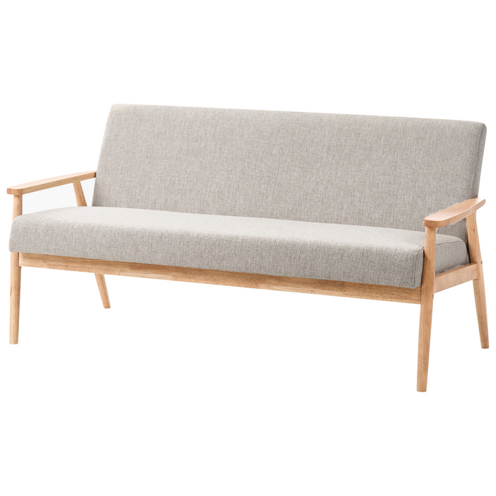 Beliani - ESRUM - Driezitsbank - Grijs|Lichtbruin- Polyester