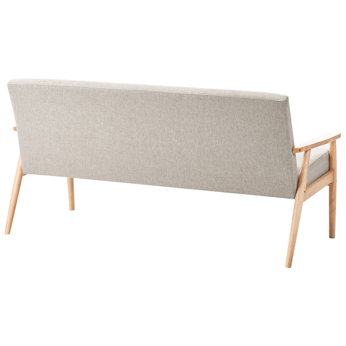 Beliani - ESRUM - Driezitsbank - Grijs|Lichtbruin- Polyester