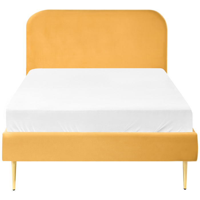 Beliani - FLAYAT - Eenpersoonsbed - Geel - 120 x 200 cm - Fluweel