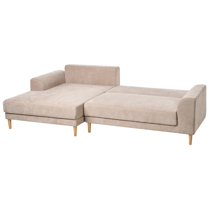 Beliani-NUBORG-Hoekslaapbank 3-zits-Lichtbruin-Rechtszijdig-Chenille
