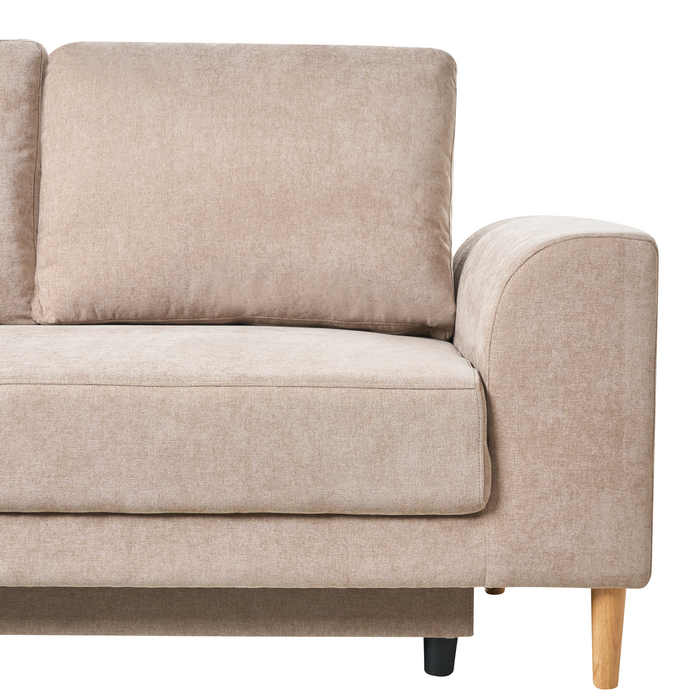 Beliani-NUBORG-Hoekslaapbank 3-zits-Lichtbruin-Rechtszijdig-Chenille