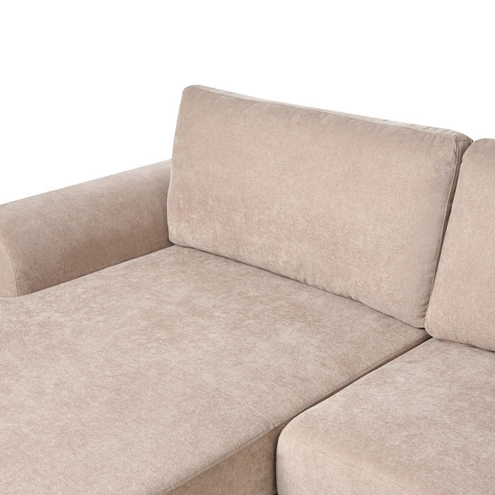 Beliani-NUBORG-Hoekslaapbank 3-zits-Lichtbruin-Rechtszijdig-Chenille