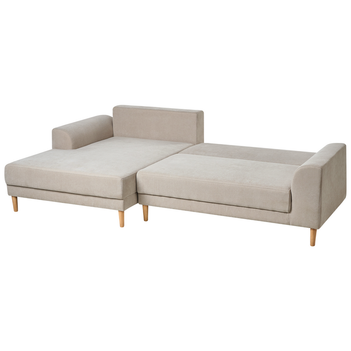 Beliani-NUBORG-Hoekslaapbank 3-zits-Lichtbeige-Rechtszijdig-Chenille