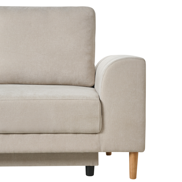 Beliani-NUBORG-Hoekslaapbank 3-zits-Lichtbeige-Rechtszijdig-Chenille