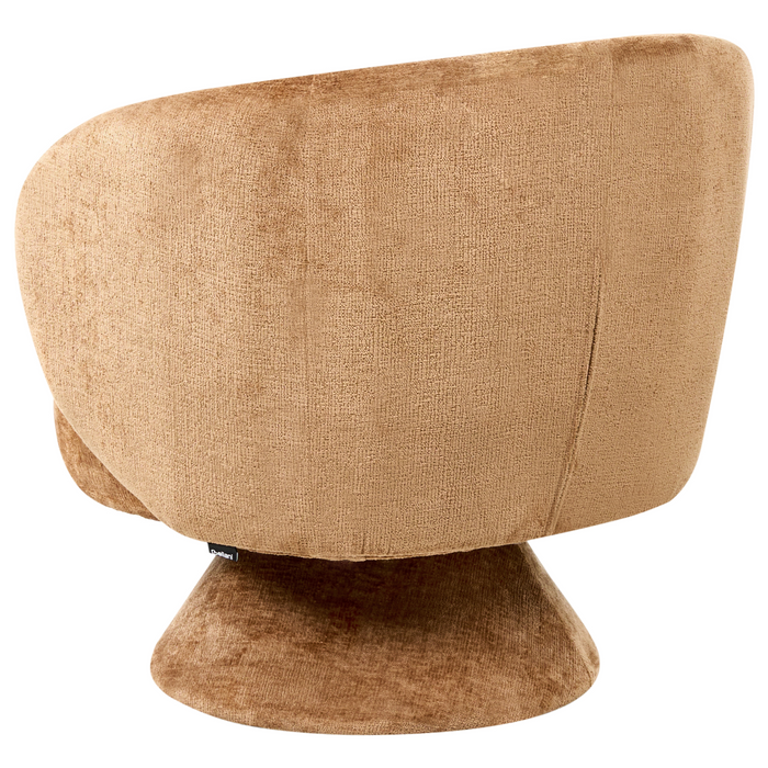 Beliani - LIEKSA - Draaifauteuil - Goudbruin - Chenille