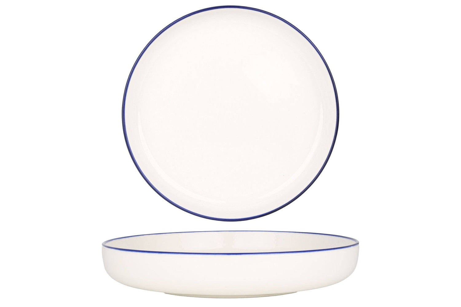 Rinart Diep bord - Blue Edge - Porselein - 22 cm (800cc) - set van 6