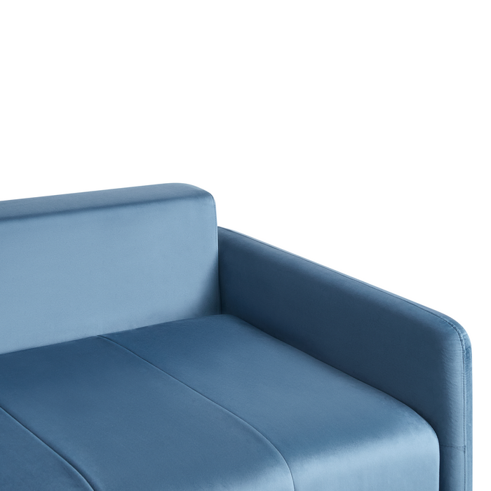 Beliani - EGGE - Driezitsbank - Blauw - Fluweel