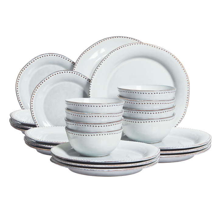 Beliani - CHERVIL - Serviesset 24 delig - Lichtblauw - Steengoed