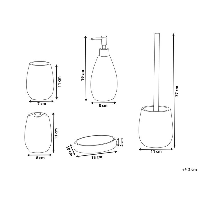 Beliani - YARAPA - Badkameraccessoireset - Lichtbeige - Polyresin