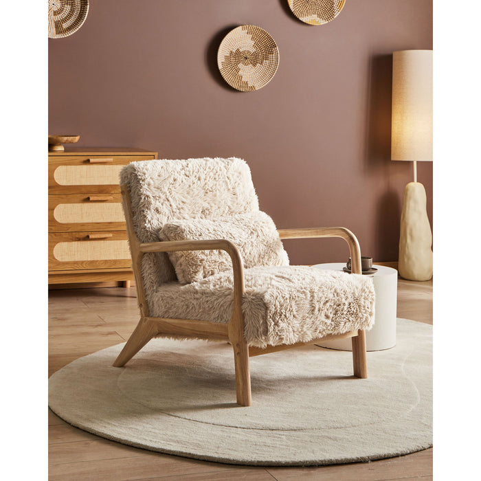 Beliani - SKOVDE - Fauteuil - Lichtbeige - Kunstbont