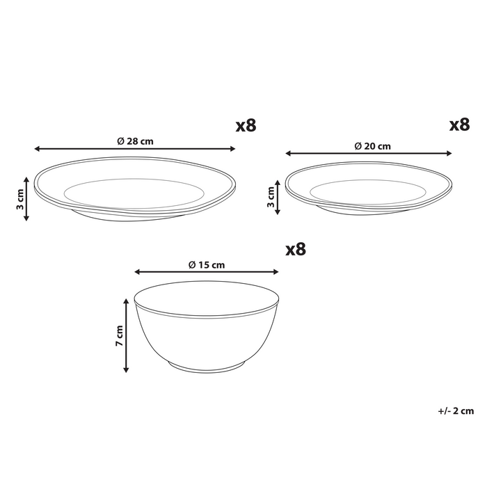 Beliani - CHERVIL - Serviesset 24 delig - Lichtblauw - Steengoed