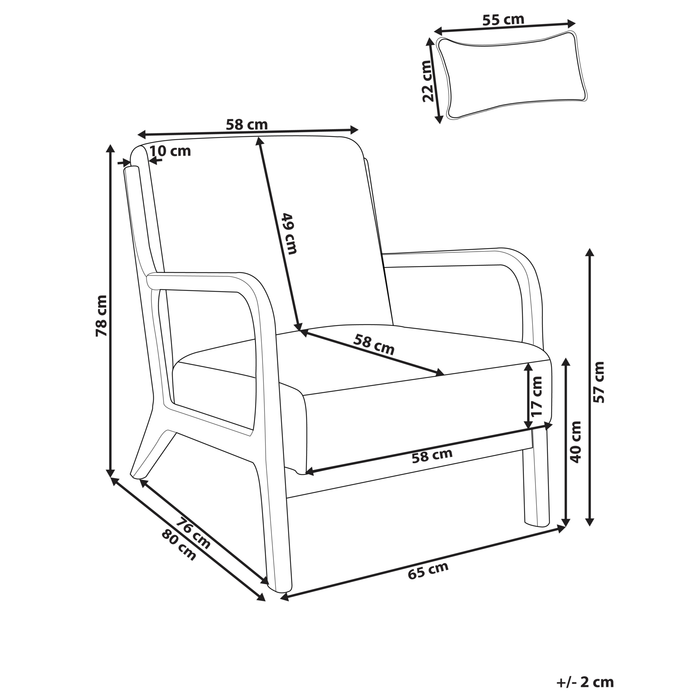 Beliani - SKOVDE - Fauteuil - Lichtbeige - Kunstbont
