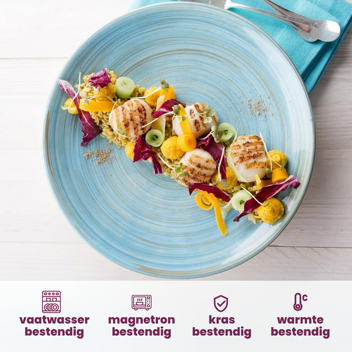 Cosy & Trendy Diepe Borden Turbolino Blauw ø 21 cm - 6 stuks