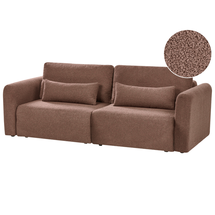 Beliani - VAXHOLM - Driezitsbank - Bruin - Bouclé