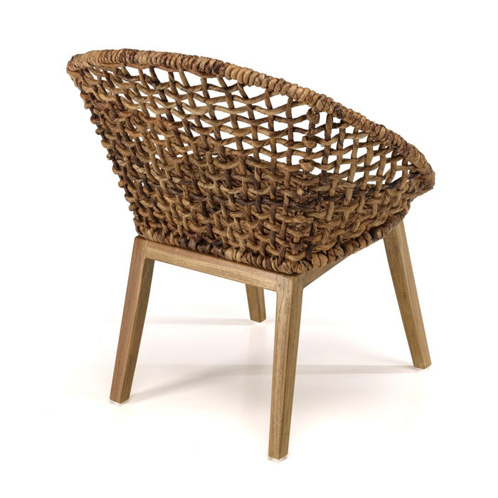 ALIDA - Fauteuil dossier arrondi assise en abaca tressé