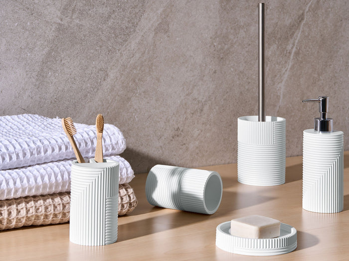 Beliani - SEPAHUA - Badkameraccessoireset - Wit - Polyresin