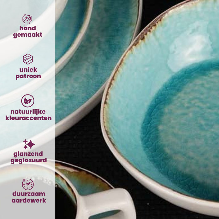 Cosy & Trendy Dinerborden Laguna Azzurro ø 27 cm - 4 Stuks