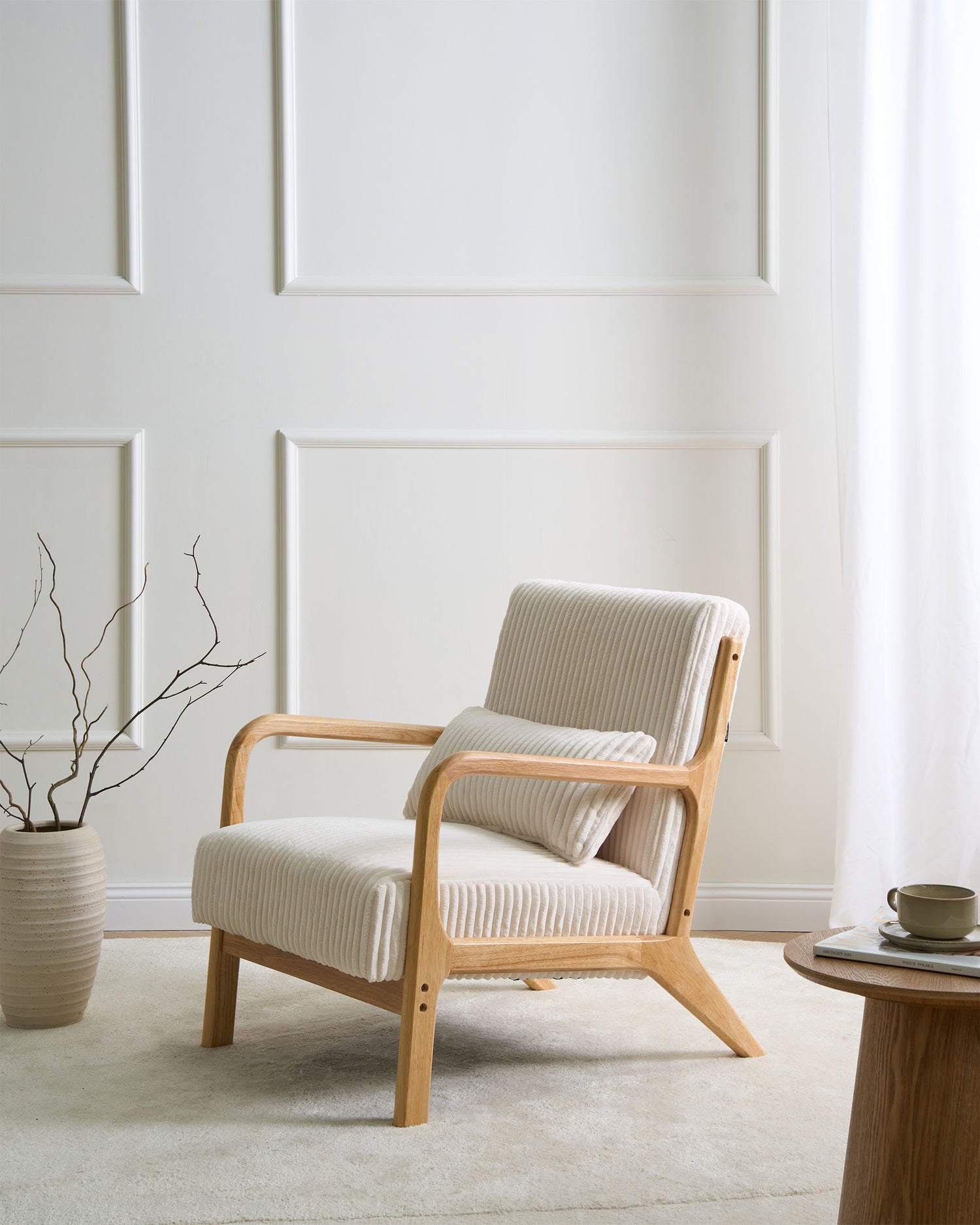 Beliani - SORSELE - Bureaustoel - Wit - Corduroy