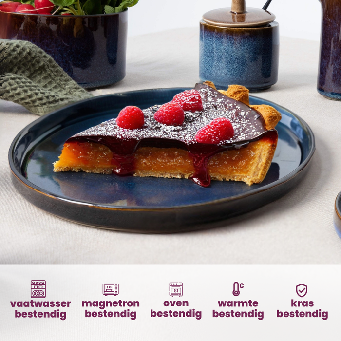 Cosy & Trendy Kleine Bordjes | Gebaksbordjes Quintana Blue ø 14 cm - 4 Stuks