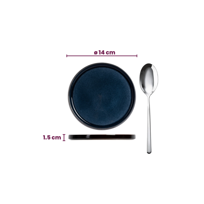 Cosy & Trendy Kleine Bordjes | Gebaksbordjes Quintana Blue ø 14 cm - 4 Stuks