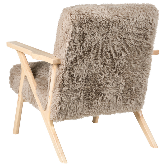 Beliani - KISA - Fauteuil - Taupe - Kunstbont