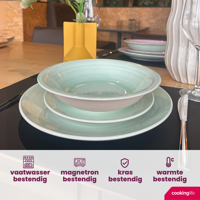 Cookinglife Diepe Borden | Pastaborden Pastel Harmony ø 21 cm - 6 Stuks