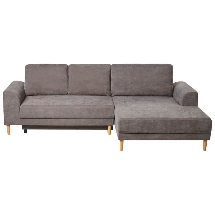 Beliani-NUBORG-Hoekslaapbank 3-zits-Taupe-Linkszijdig-Chenille