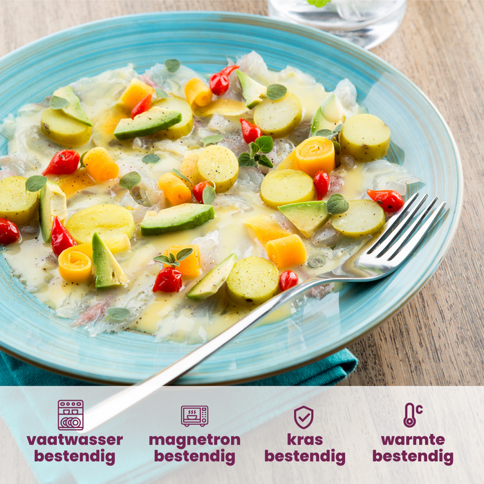 Cosy & Trendy Dinerborden Turbolino Blauw ø 27 cm - 6 stuks