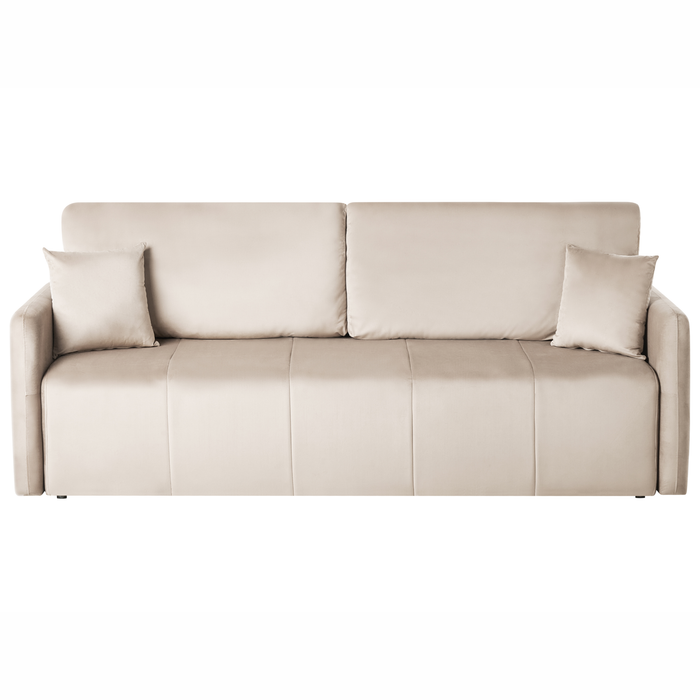 Beliani - EGGE - Driezitsbank - Taupe - Fluweel