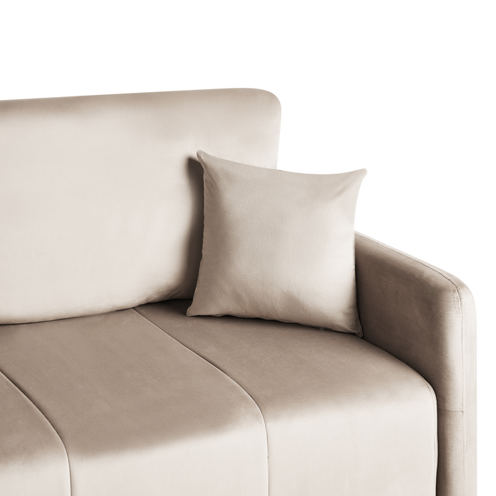 Beliani - EGGE - Driezitsbank - Taupe - Fluweel