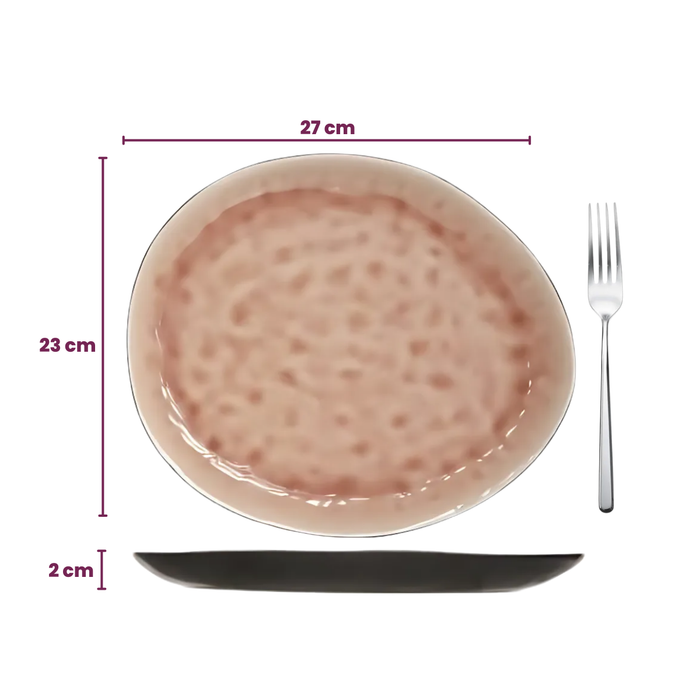 Cosy & Trendy Dinerborden Laguna Old Rose - 27 x 23 cm - 4 Stuks