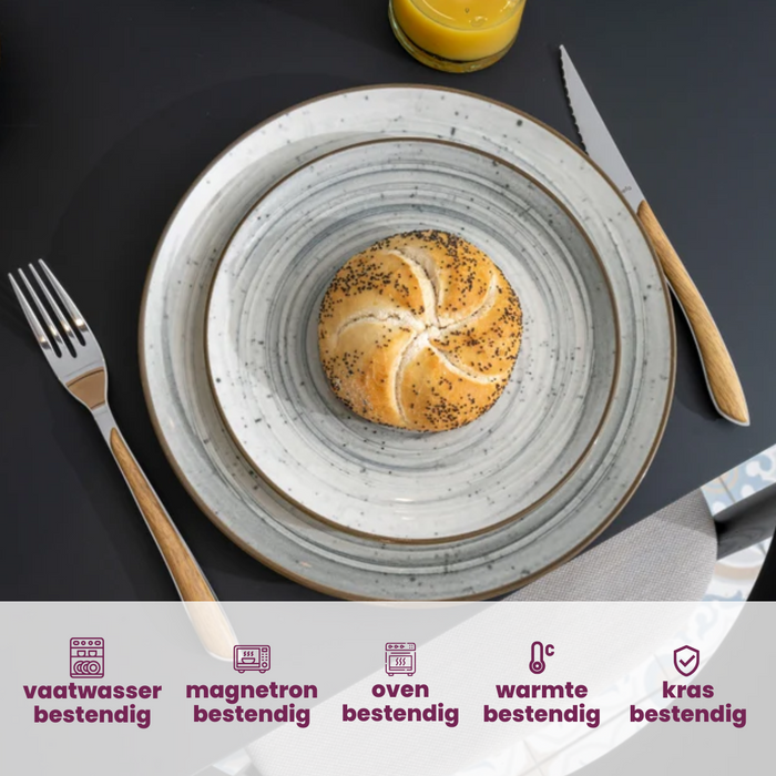 Cosy & Trendy Ontbijtborden | Dessertborden - Sintra Dusty Blue ø 20 cm - 4 Stuks