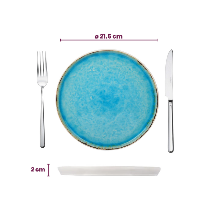 Cosy & Trendy Ontbijtborden | Dessertborden - Laguna Azzurro ø 22 cm - 4 Stuks