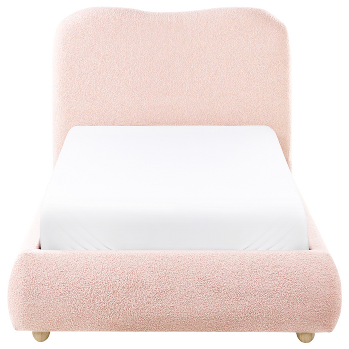 Beliani - BLAGNAC - Bed met opbergruimte - Roze - 90 x 200 cm - Bouclé