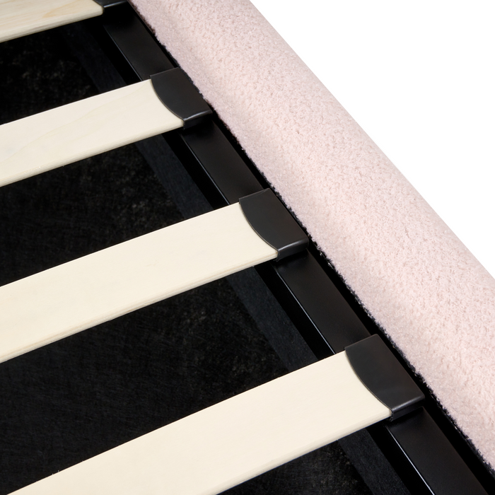 Beliani - BLAGNAC - Bed met opbergruimte - Roze - 90 x 200 cm - Bouclé