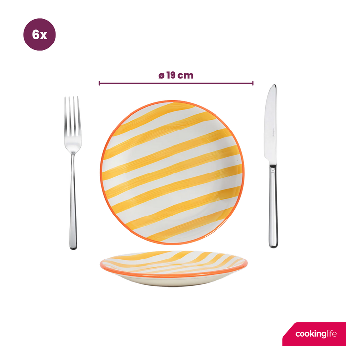 Cookinglife Ontbijtborden | Dessertborden Summer Vibes ø 19 cm - 6 stuks
