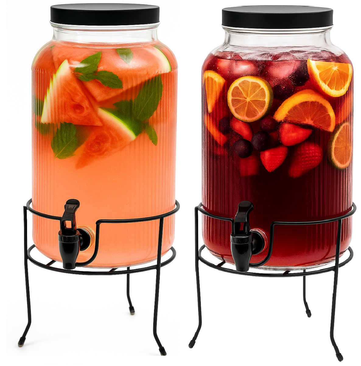 Cookinglife Drankdispenser met Kraantjes en Houders - 2 x 5.5 liter