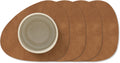 LIND DNA Onderzetters Nupo - Leer - Nature - 13 x 11 cm - 4 Stuks