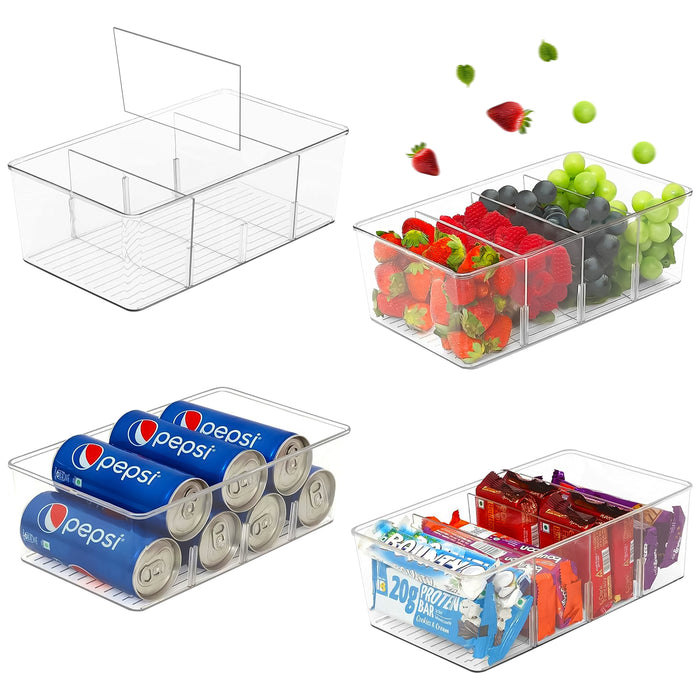 XIVADA Koelkast Organizer Caro - Met dividers - PET - Set van 4