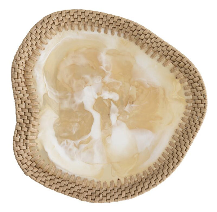 MUST Living Bowl Da Vinci ORGANIC,±7xØ44 cm, resin brown|white  and...