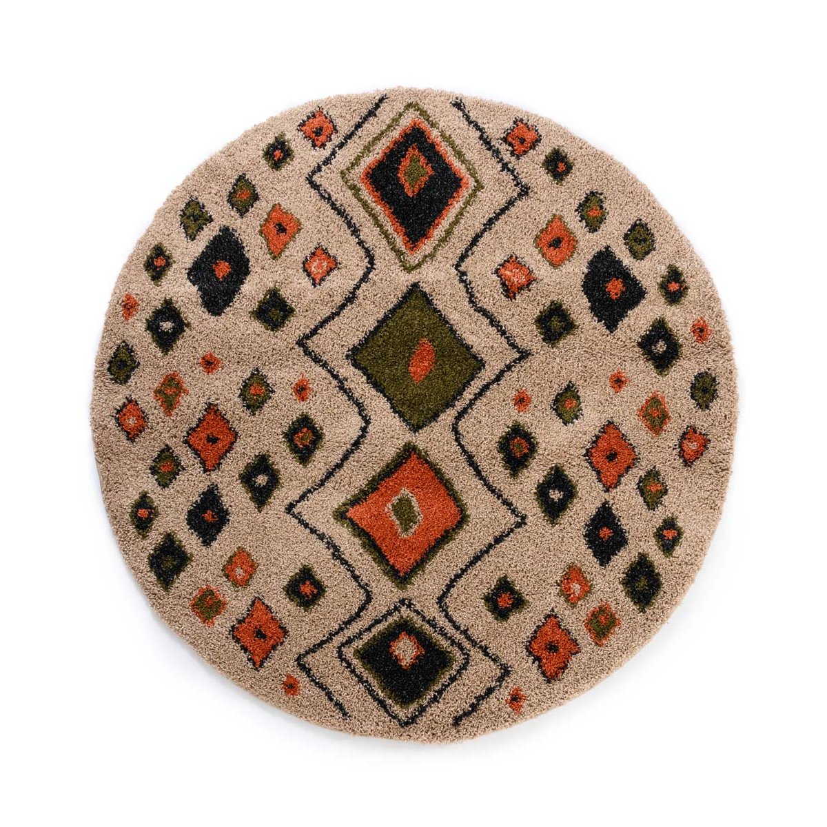 Boho&me Rond hoogpolig vloerkleed bohemian Artisan - beige|multi - 280