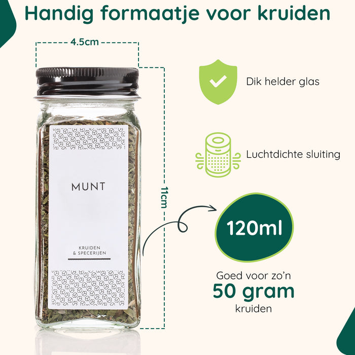 XIVADA Kruidenrek lade met 24 kruidenpotjes - 240 kruidenlabels