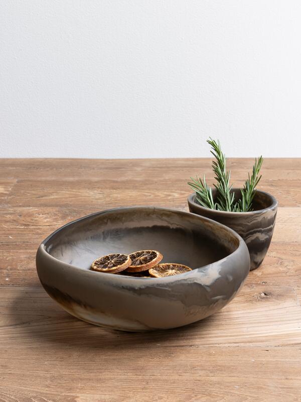 MUST Living Bowl Rafael Black|Brown small,±9xØ25 cm, black|brown sw...