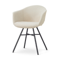 Nolon Noa-Otis Eetkamerstoel Cotton Beige - met Armleuning - Zwart