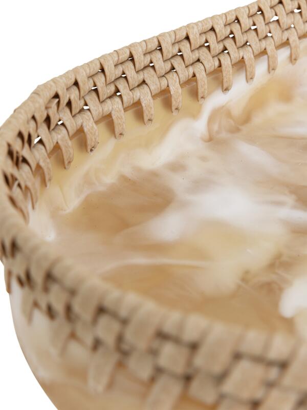 MUST Living Bowl Da Vinci OVAL,±8x51x26 cm, resin brown|white and s...