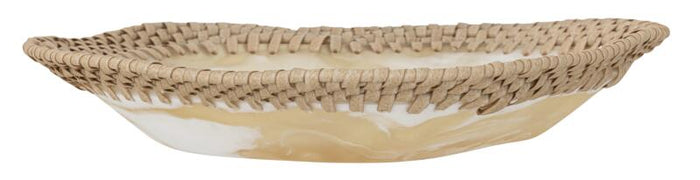 MUST Living Bowl Da Vinci ORGANIC,±7xØ44 cm, resin brown|white  and...