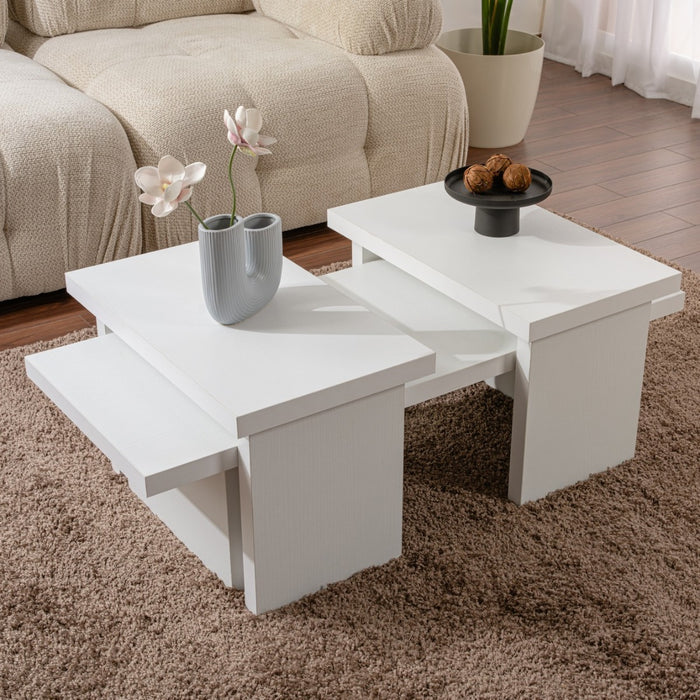 Giga Meubel - Salontafel Rechthoek Wit - 110x45x42cm - Sanctuary