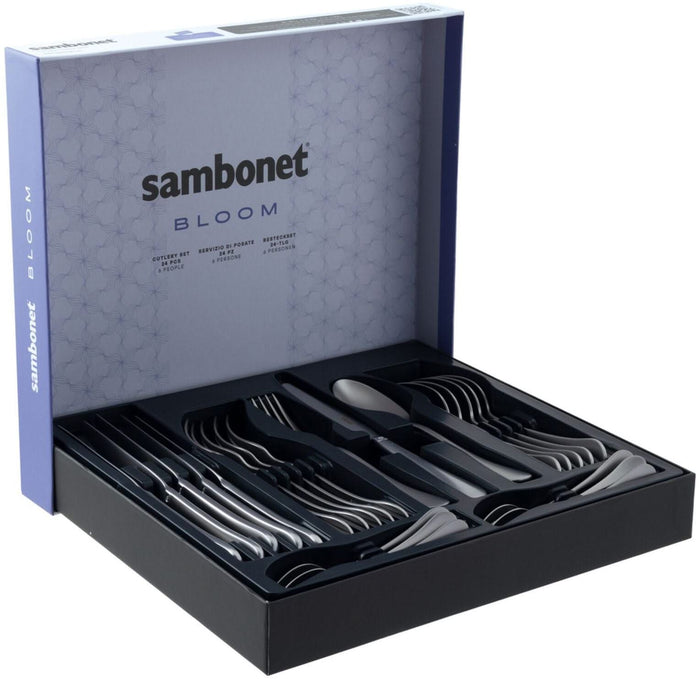 Sambonet Bestekset Bloom - Antique RVS - Monoblock - 24 delig | 6 personen