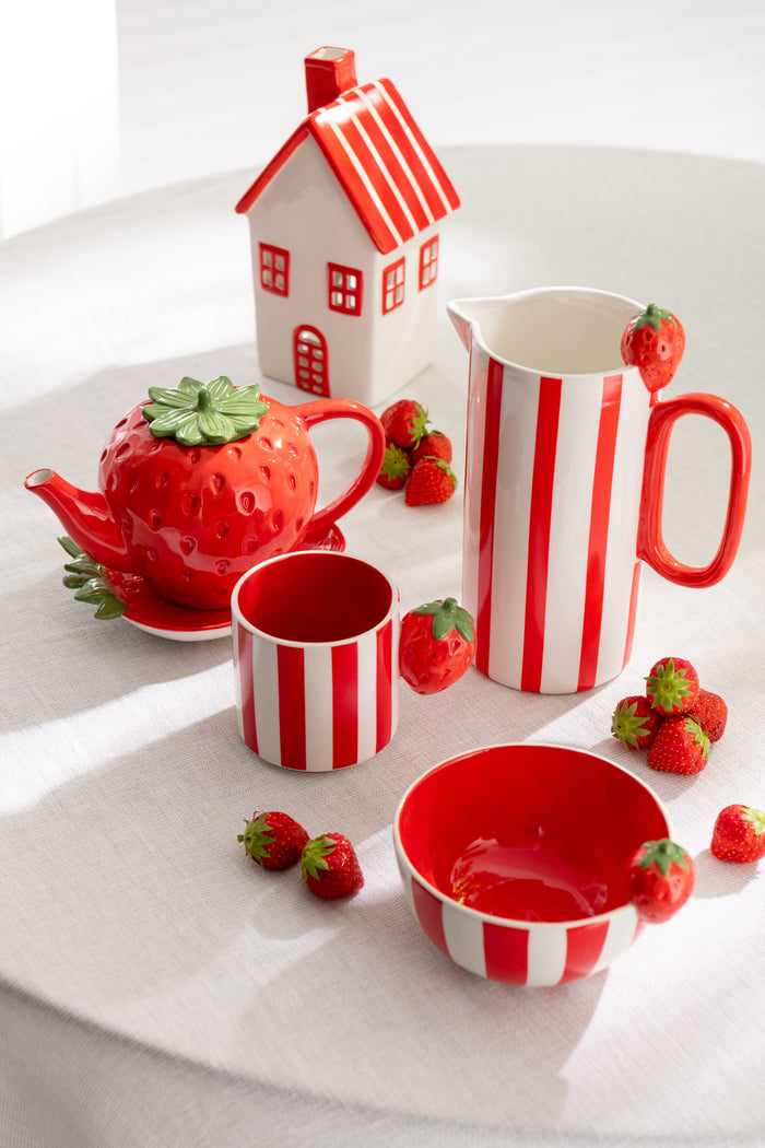 J-Line mok Fruit Dolomiet - keramiek - rood|geel|oranje - 3