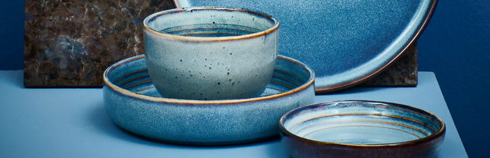 ONA Diepe Borden | Pastaborden Duna Blue ø 22 cm - 4 Stuks